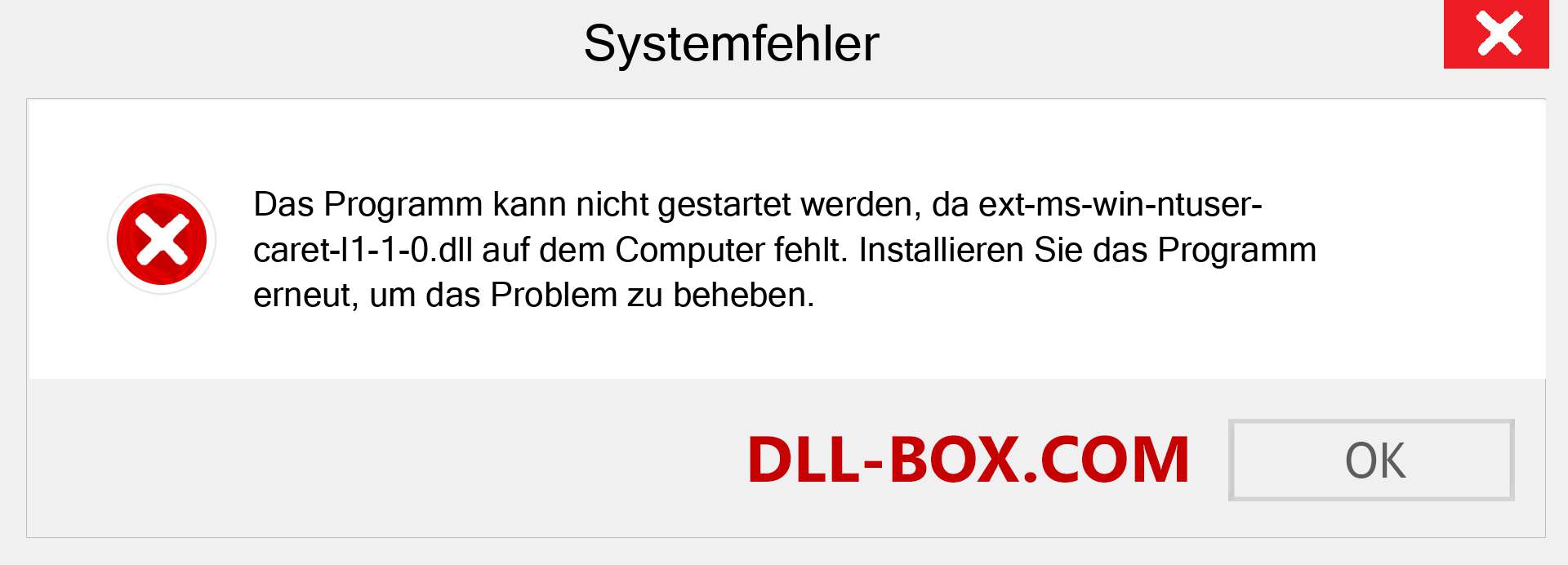 ext-ms-win-ntuser-caret-l1-1-0.dll-Datei fehlt?. Download für Windows 7, 8, 10 - Fix ext-ms-win-ntuser-caret-l1-1-0 dll Missing Error unter Windows, Fotos, Bildern